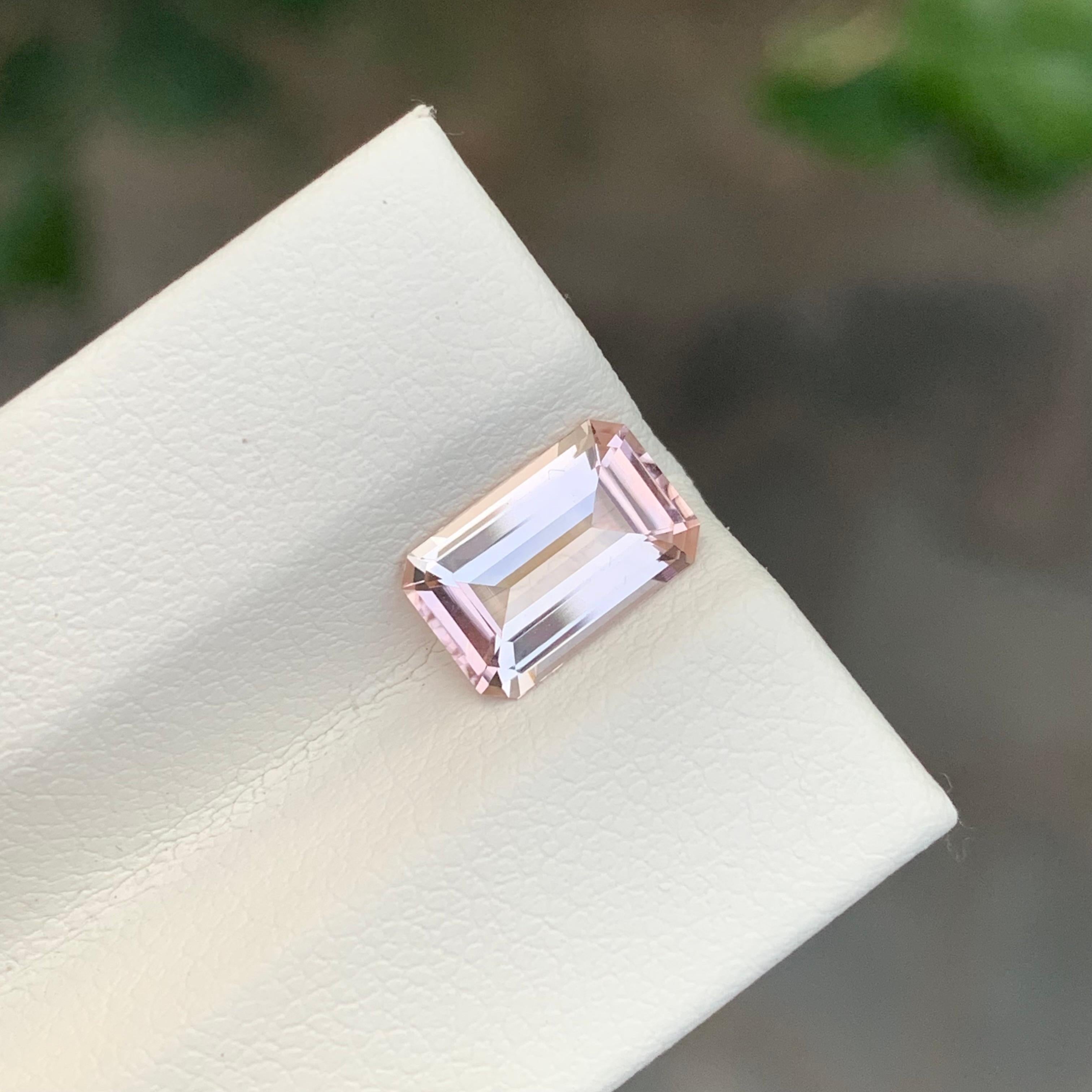 1,70 Karat Natürlicher loser hellrosa Turmalin Smaragdform Edelstein im Angebot 7