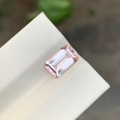 1.70 Carat Natural Loose Light Pink Tourmaline Emerald Shape Gem