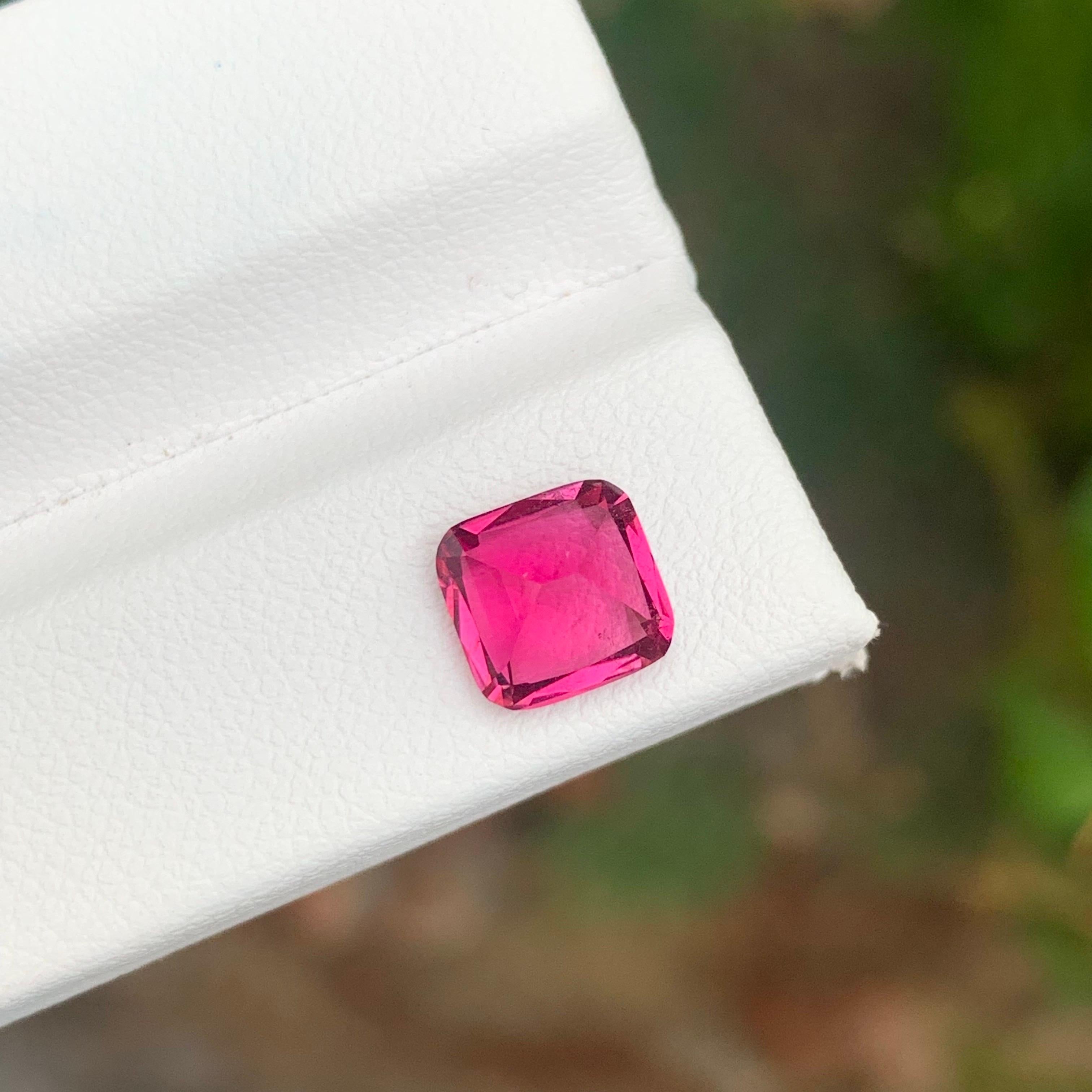 1.70 Carat Natural Loose Rubellite Tourmaline Cushion Shape Gemstone For Sale 4