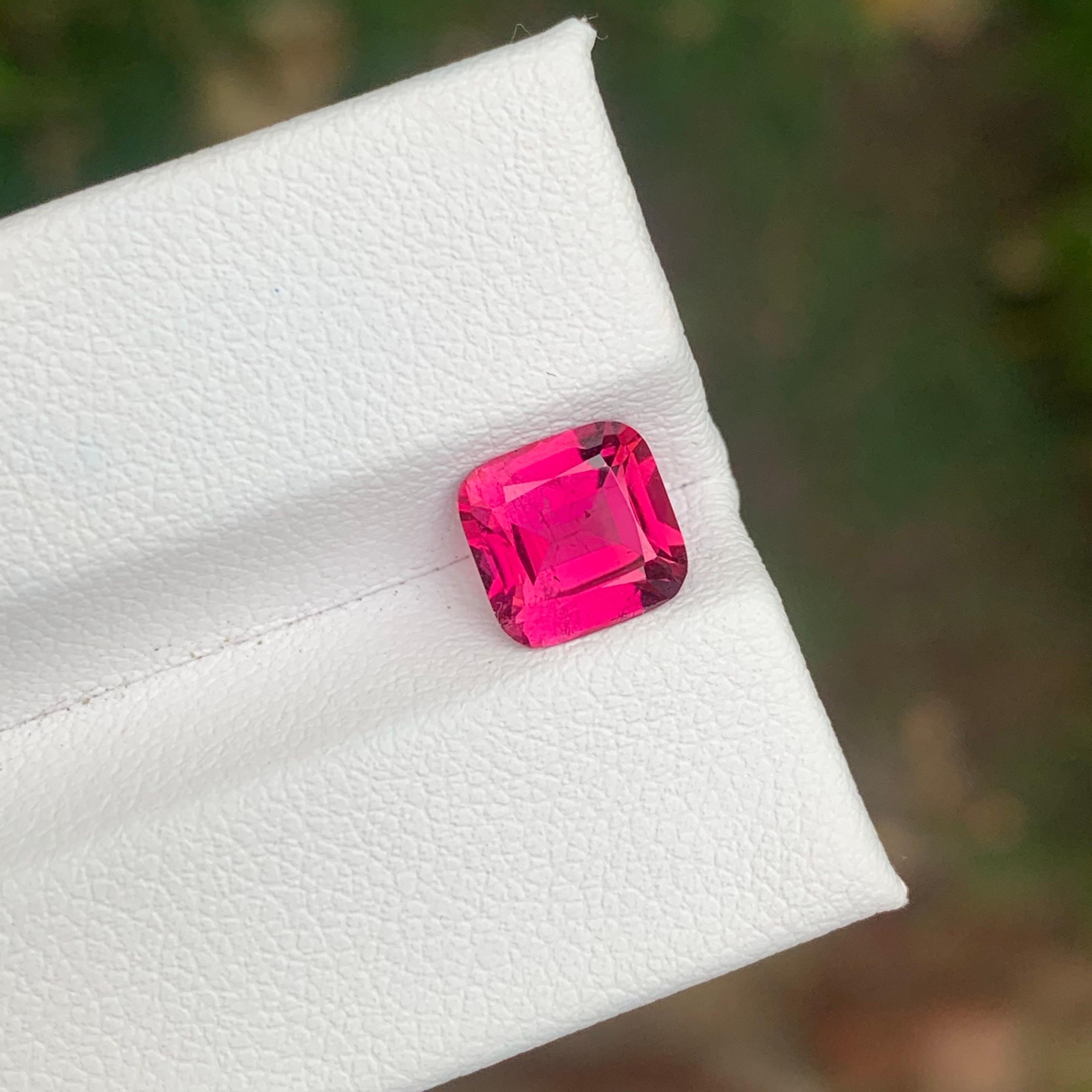 Cushion Cut 1.70 Carat Natural Loose Rubellite Tourmaline Cushion Shape Gemstone For Sale