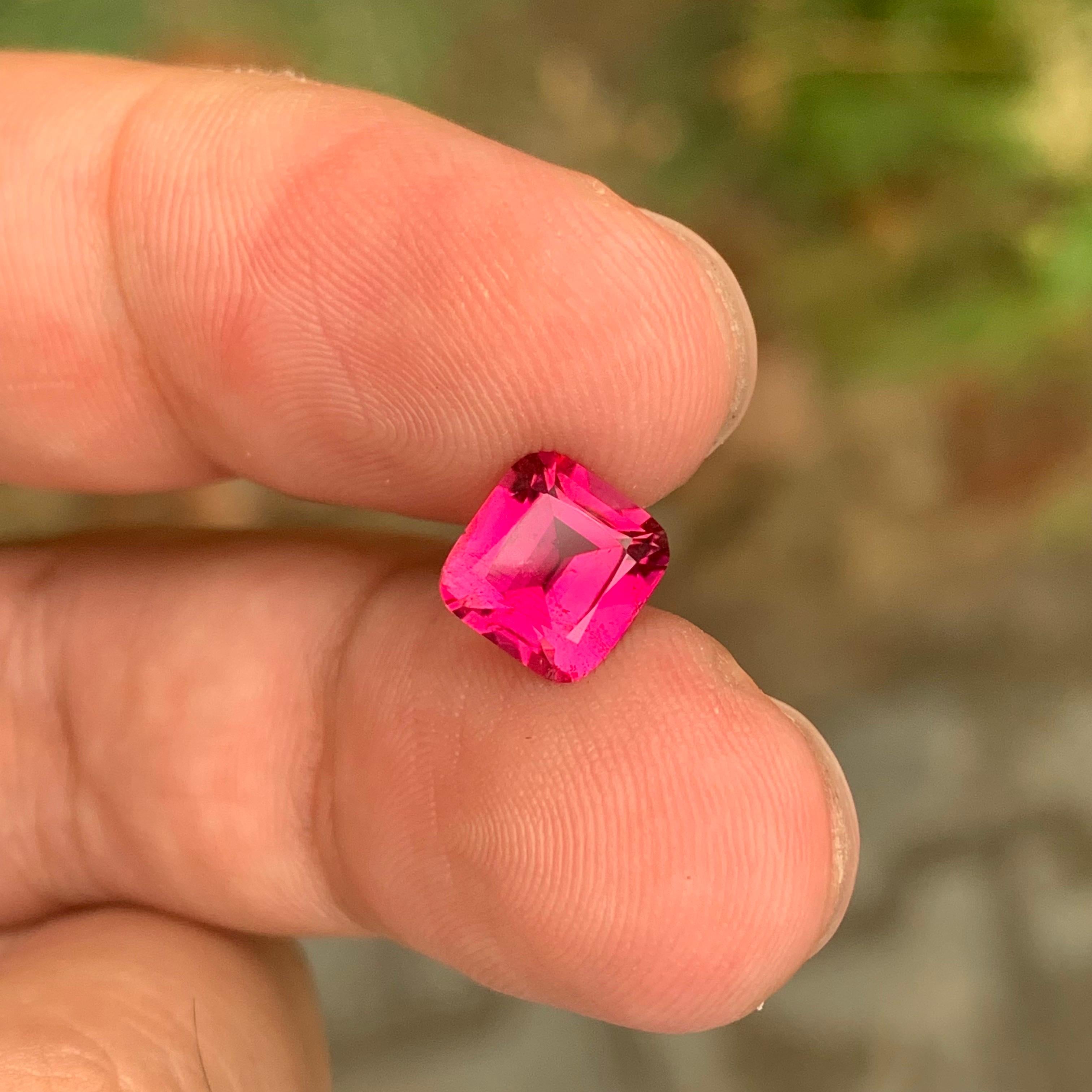 1.70 Carat Natural Loose Rubellite Tourmaline Cushion Shape Gemstone For Sale 1