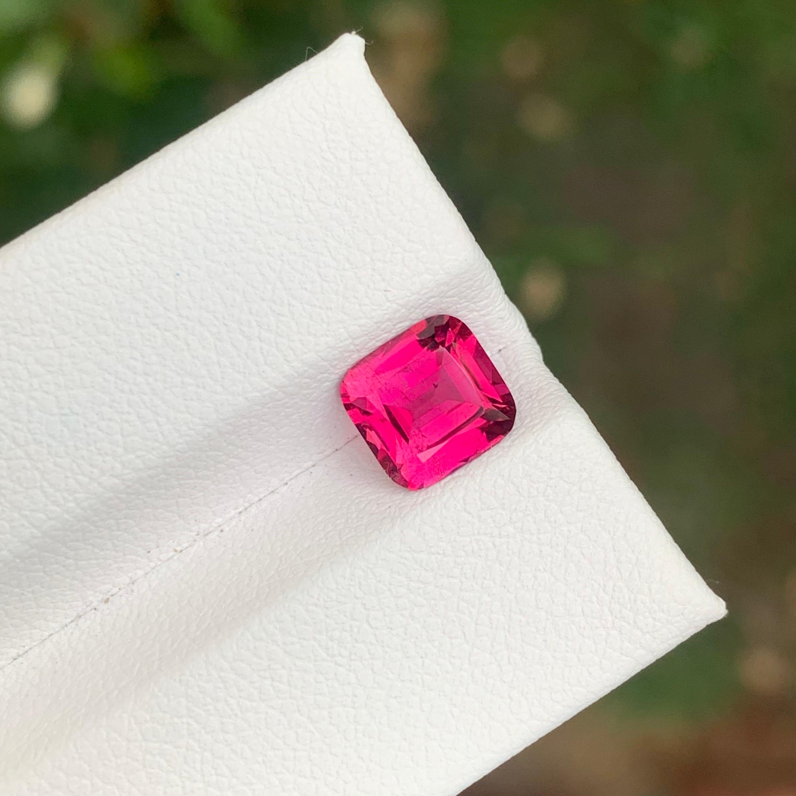 1.70 Carat Natural Loose Rubellite Tourmaline Cushion Shape Gemstone For Sale 2