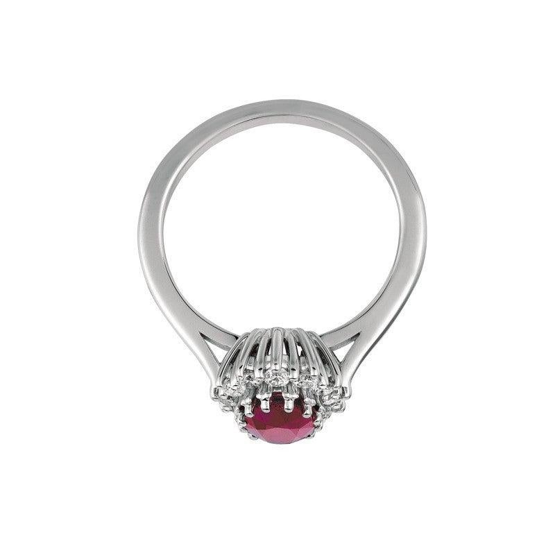 For Sale:  1.70 Carat Natural Oval Ruby and Diamond Ring 14 Karat White Gold 4