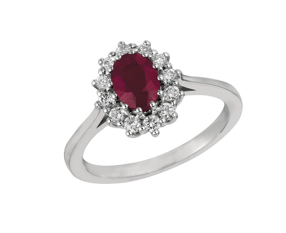 
1.70 Carat Natural Diamond and Ruby Oval Ring G SI 14K White Gold

    100% Natural Diamonds and Ruby
    1.70CTW
    G-H 
    SI  
    14K White Gold  Prong style,   3.10 grams
    7/16 inch in width  
    Size 7
    12 diamonds - 0.37ct, 1 ruby -