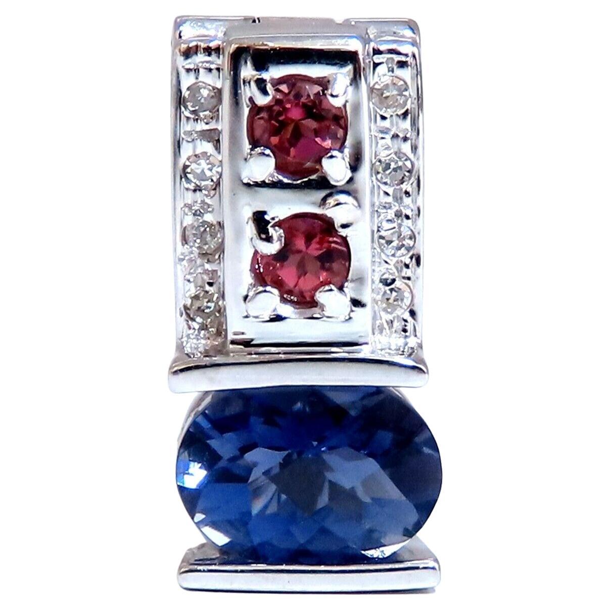 1.43 Carat Trilliant Natural Diamonds Pendant / Enhancer Slide Omega