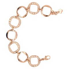1.70 Carat of Diamonds Rose Gold Chain Flexible Bracelet Italy