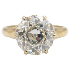 1.90 Carat Old European Cut Diamond Vintage Style Ring in 18K Yellow Gold