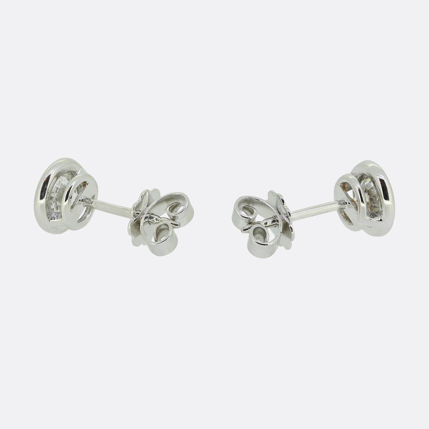 Brilliant Cut 1.70 Carat Rubover Diamond Stud Earrings For Sale
