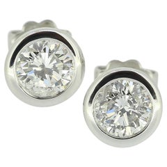 1.70 Carat Rubover Diamond Stud Earrings