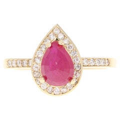 1.70 Carat Ruby Diamond Yellow Gold Engagement Ring