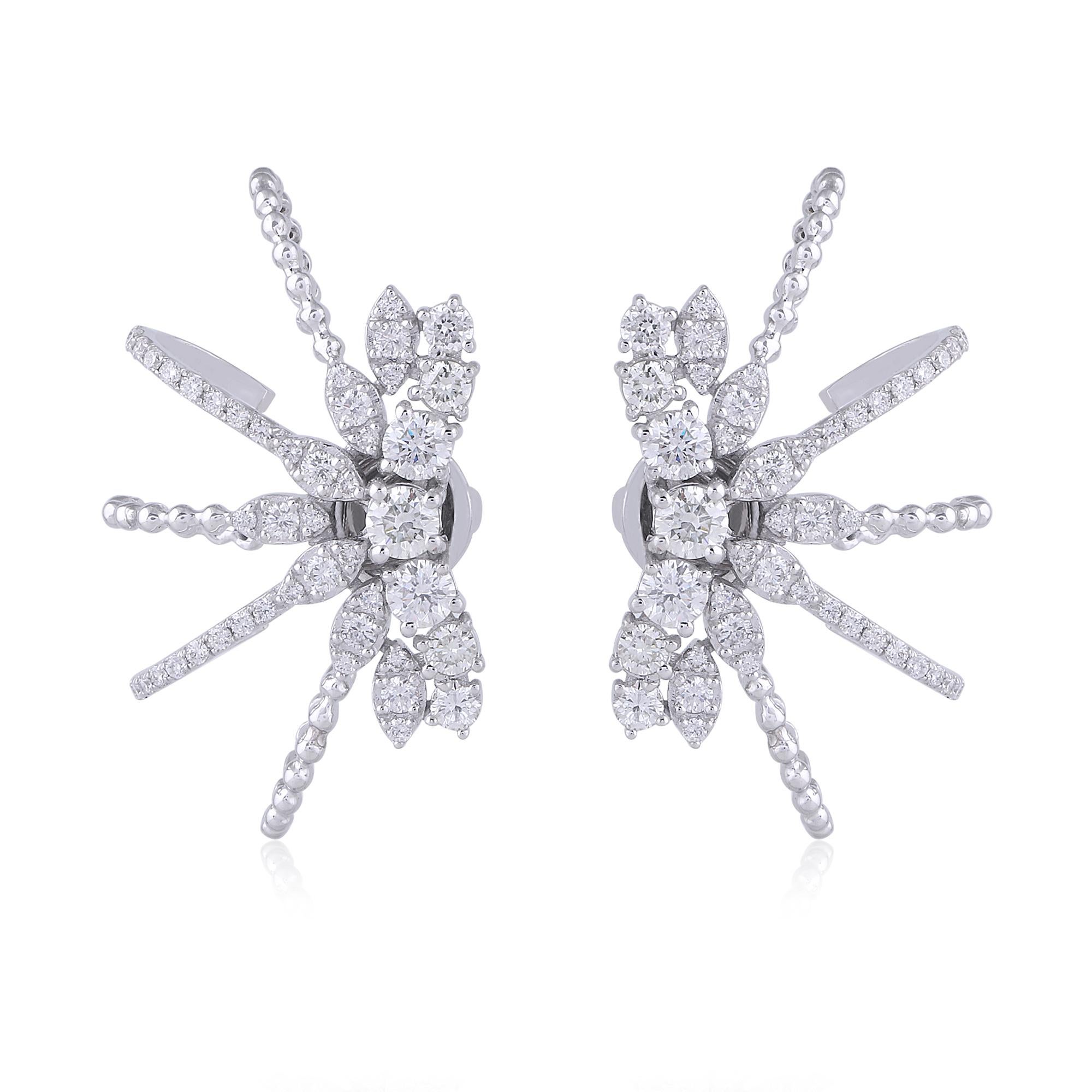 Item Code :- CN-26395
Gross Weight :- 7.72 gm
18k White Gold Weight :- 7.38 gm
Diamond Weight :- 1.70 Carat  ( AVERAGE DIAMOND CLARITY SI1-SI2 & COLOR H-I )
Earrings Size :- 19x18 mm approx.
✦ Sizing
.....................
We can adjust most items to