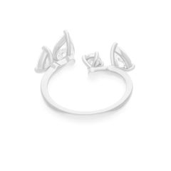1.70 Carat SI Clarity HI Color Multi Shape Diamond Cuff Ring 18 Karat White Gold