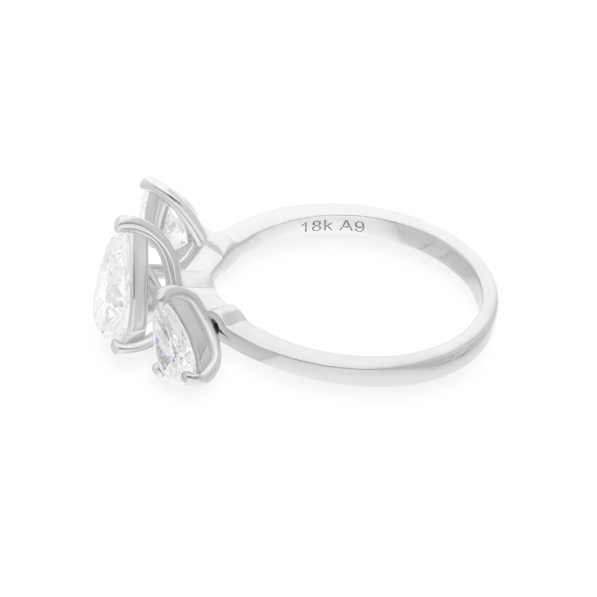 1.70 Carat SI Clarity HI Color Multi Shape Diamond Cuff Ring 14 Karat White Gold In New Condition For Sale In Diera, Dubai