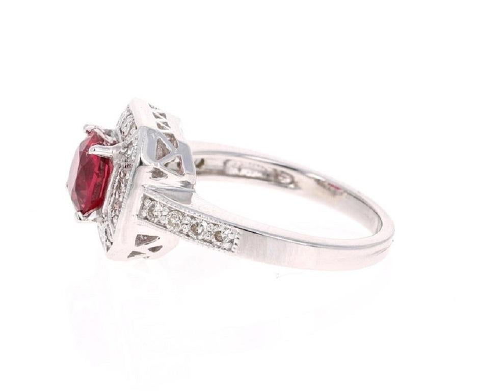 Contemporary 1.70 Carat Spinel Diamond 14 Karat White Gold Ring For Sale