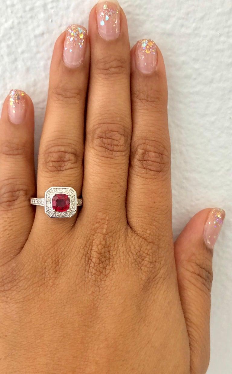 1.70 Carat Spinel Diamond 14 Karat White Gold Ring In New Condition For Sale In Los Angeles, CA