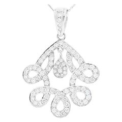 1.70 Carat Total F VS Diamond Pendant in 18 Karat White Gold