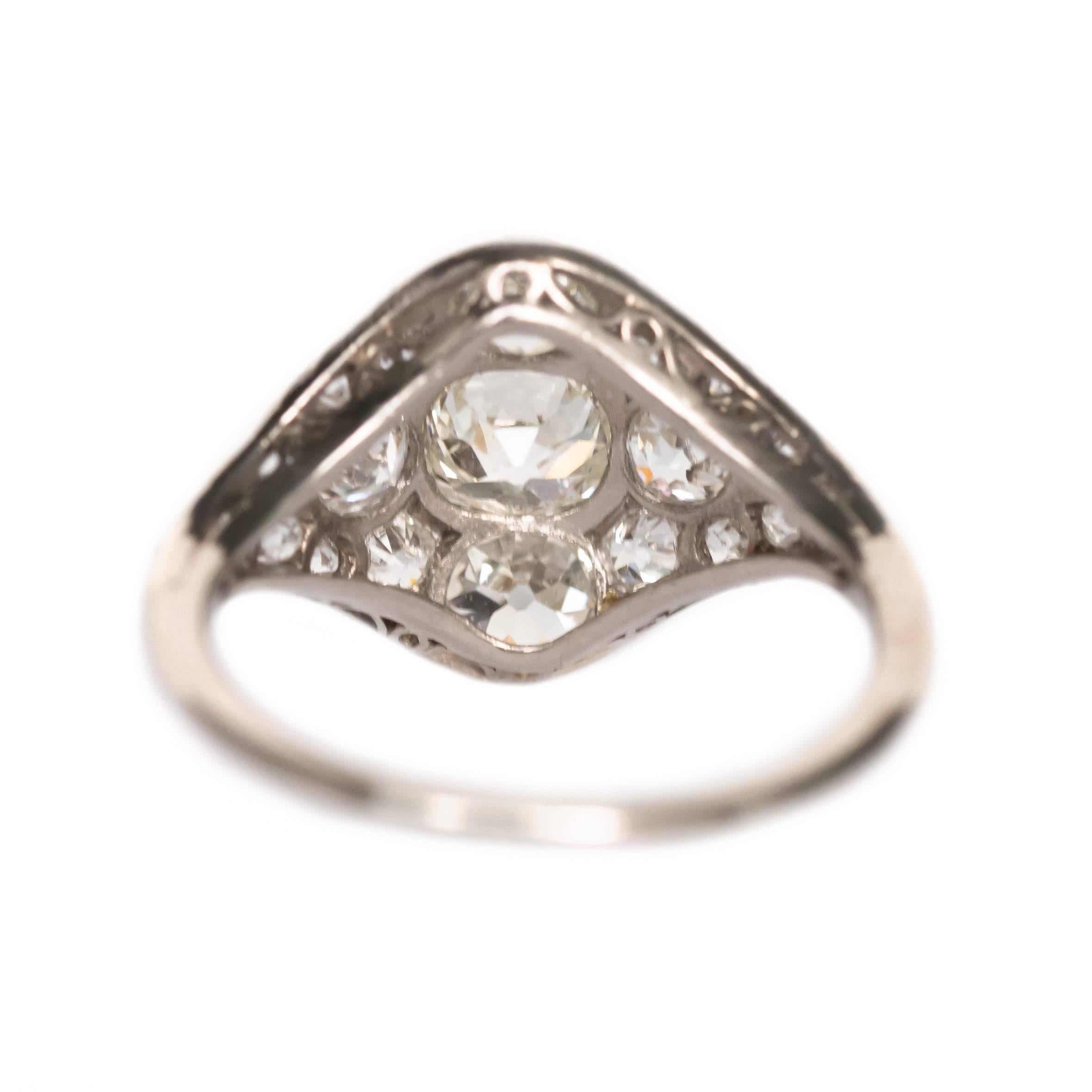 1.70 Carat, Total Weight Diamond Platinum Engagement Ring In Excellent Condition In Atlanta, GA