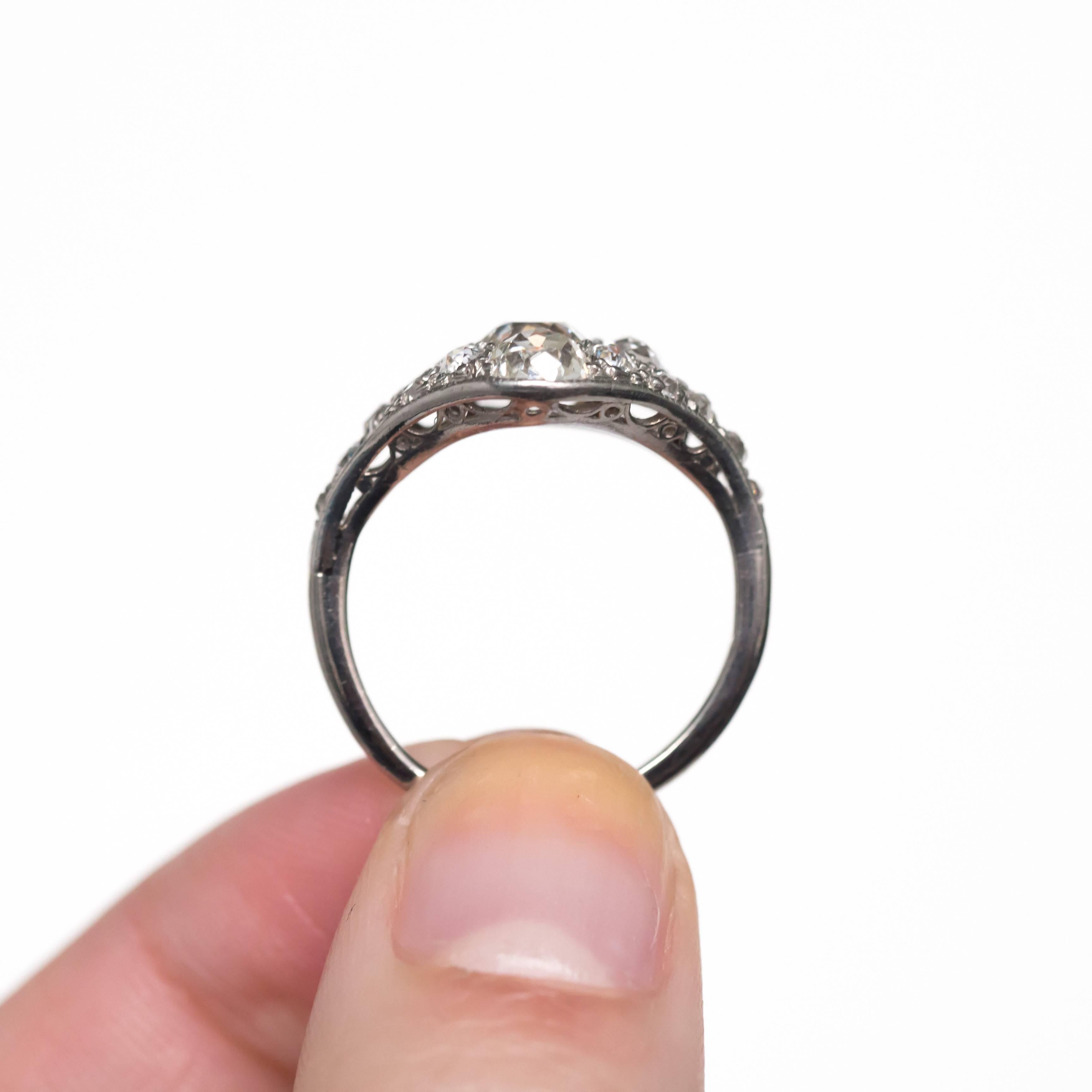 Women's or Men's 1.70 Carat, Total Weight Diamond Platinum Engagement Ring