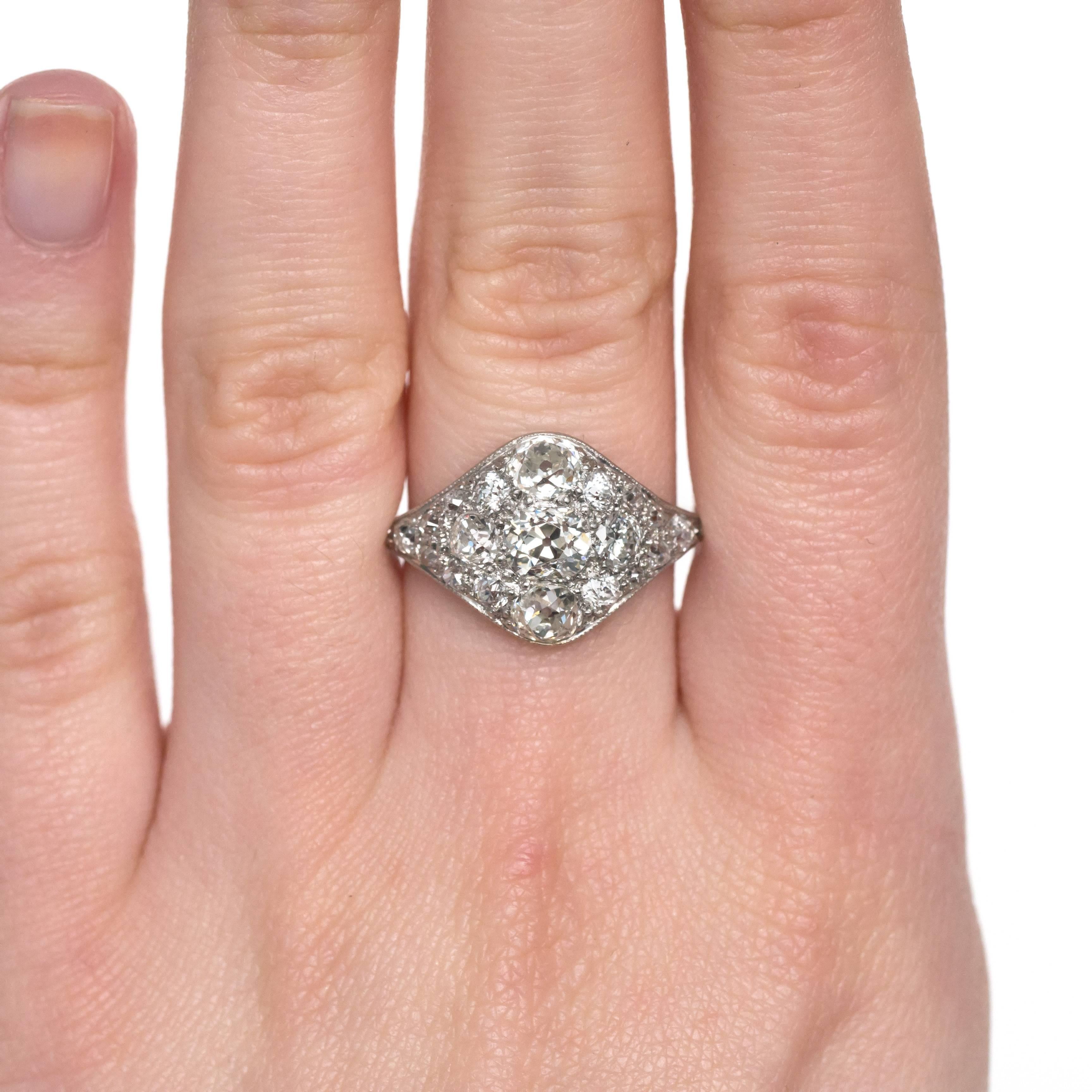 1.70 Carat, Total Weight Diamond Platinum Engagement Ring 1
