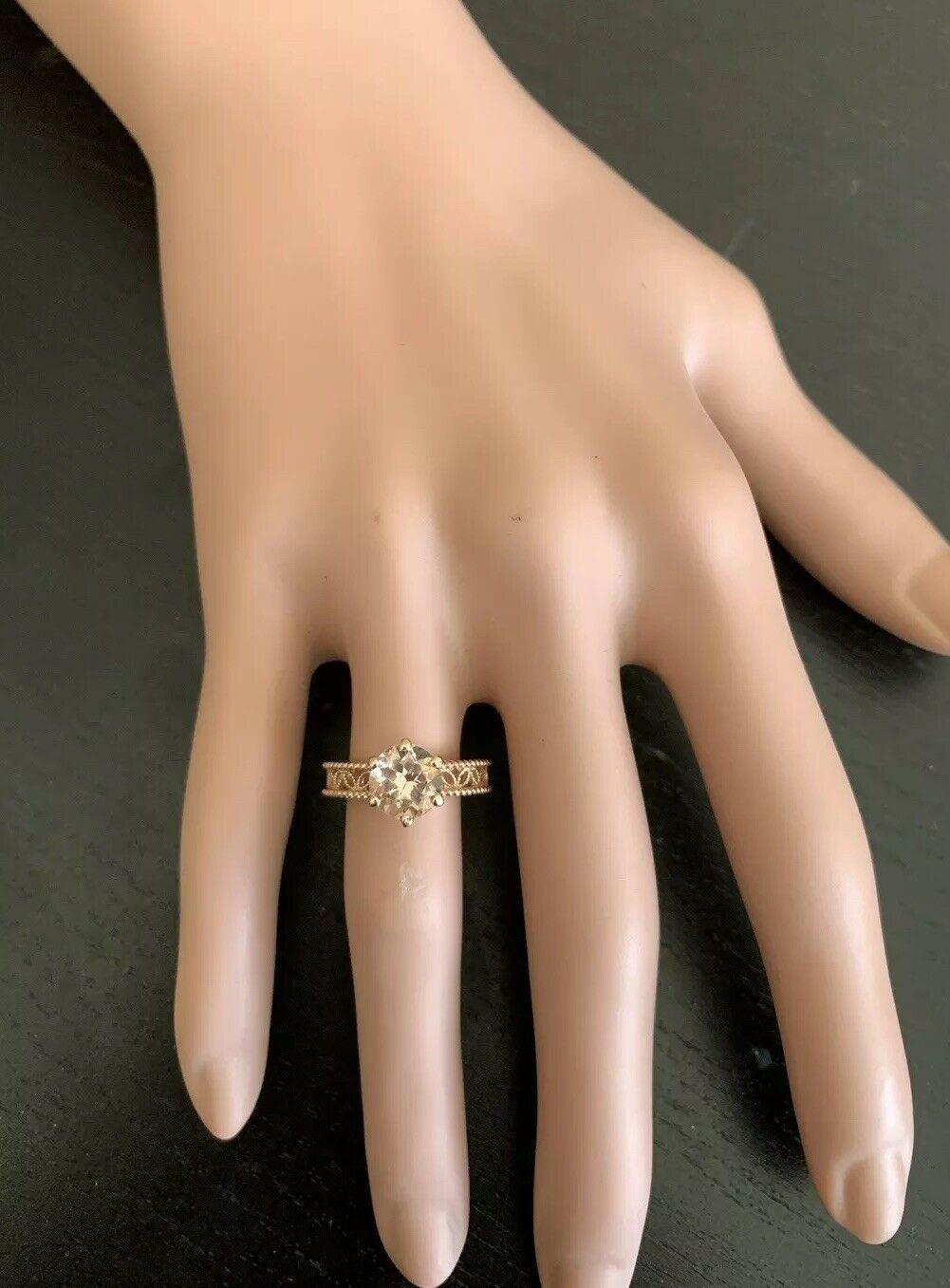 1.70 Carat Exquisite Natural Morganite 14 Karat Solid Rose Gold Ring In New Condition For Sale In Los Angeles, CA