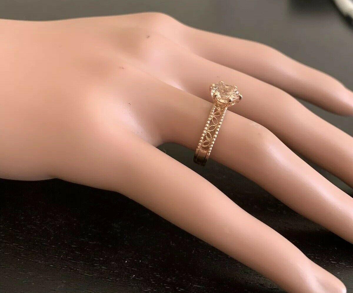 Women's 1.70 Carat Exquisite Natural Morganite 14 Karat Solid Rose Gold Ring For Sale