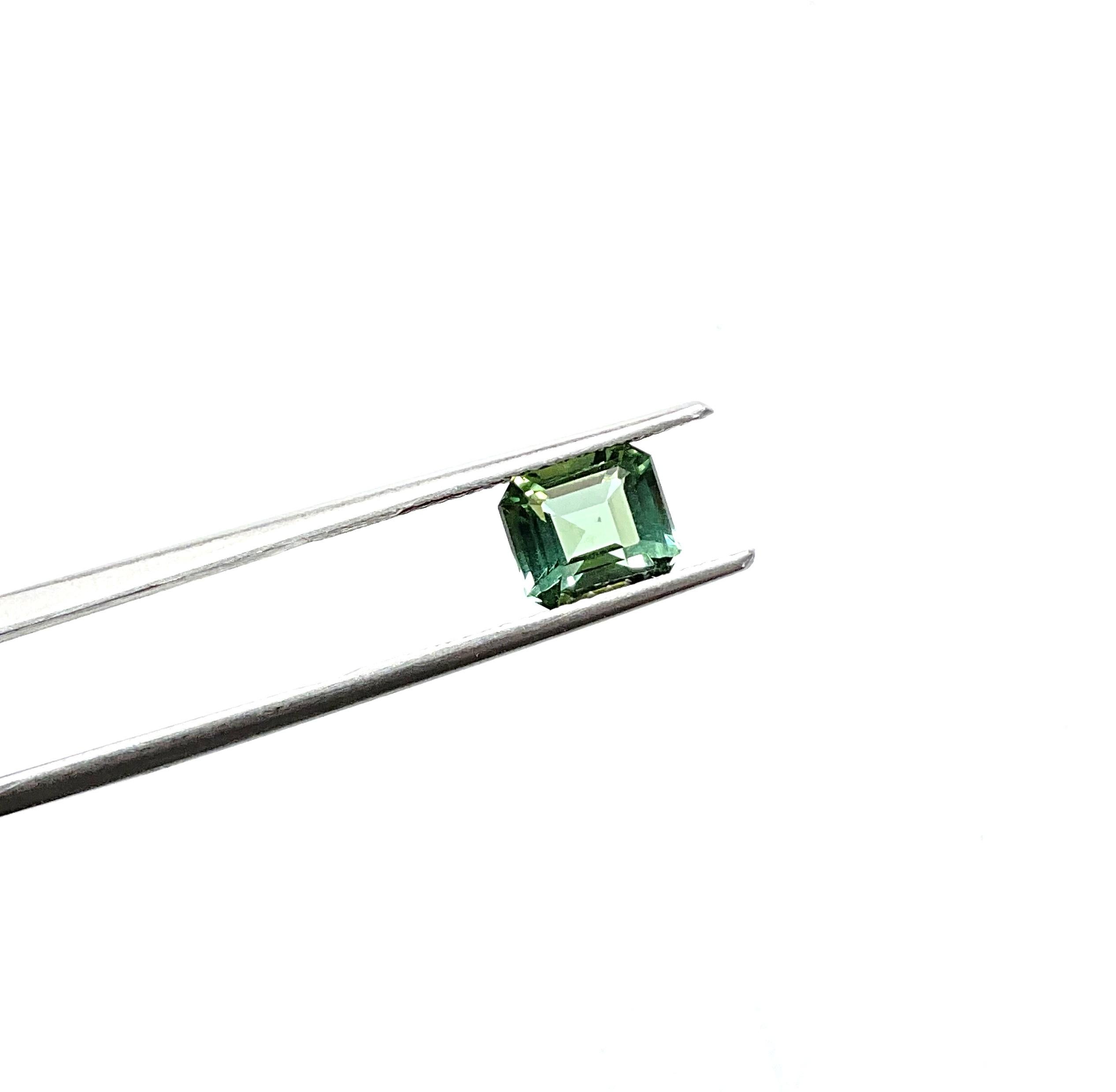 1.70 Carats Green Tourmaline Faceted Oval Cut stone Top Quality Natural Gemstone (Tourmaline verte taillée en ovale) en vente 5