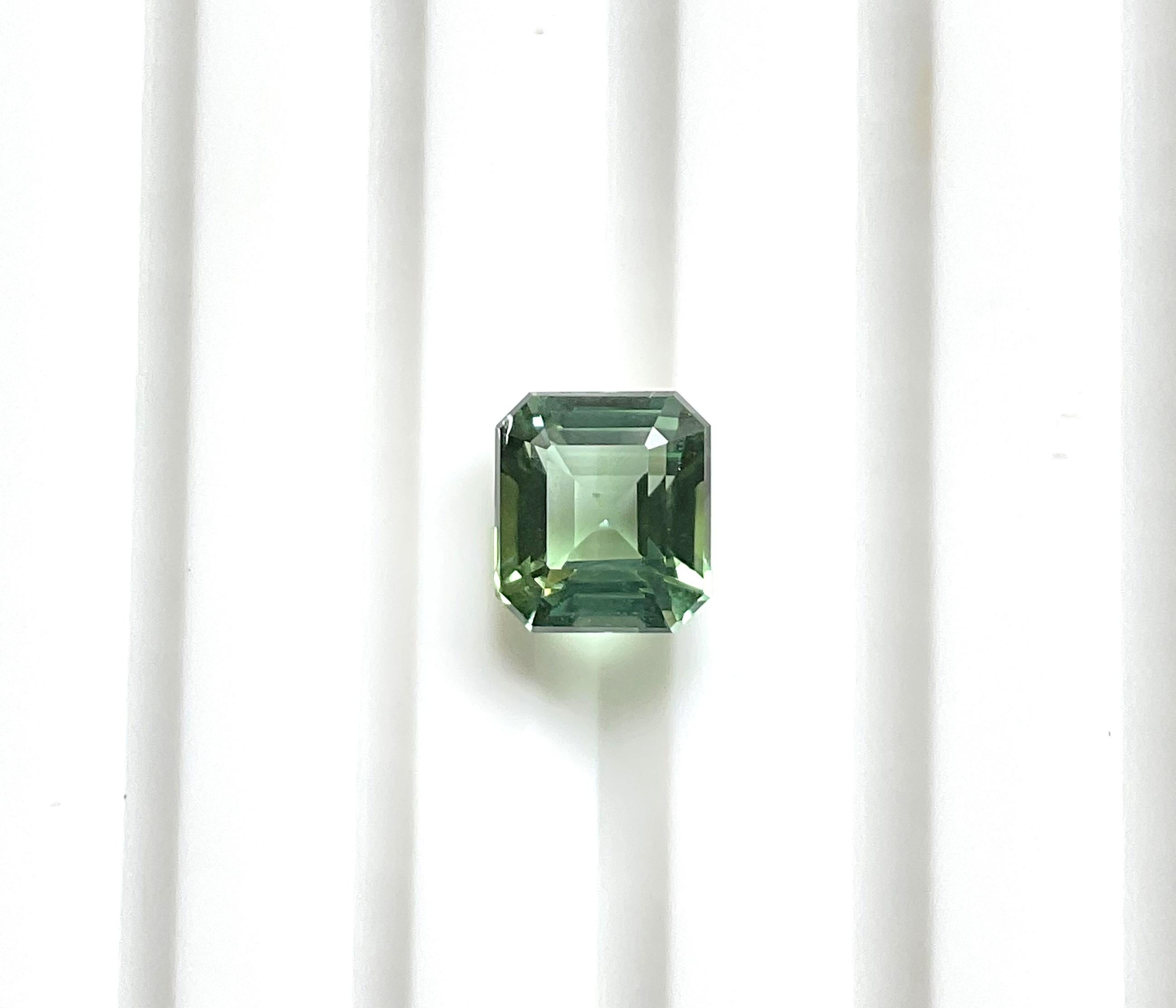 Art déco 1.70 Carats Green Tourmaline Faceted Oval Cut stone Top Quality Natural Gemstone (Tourmaline verte taillée en ovale) en vente