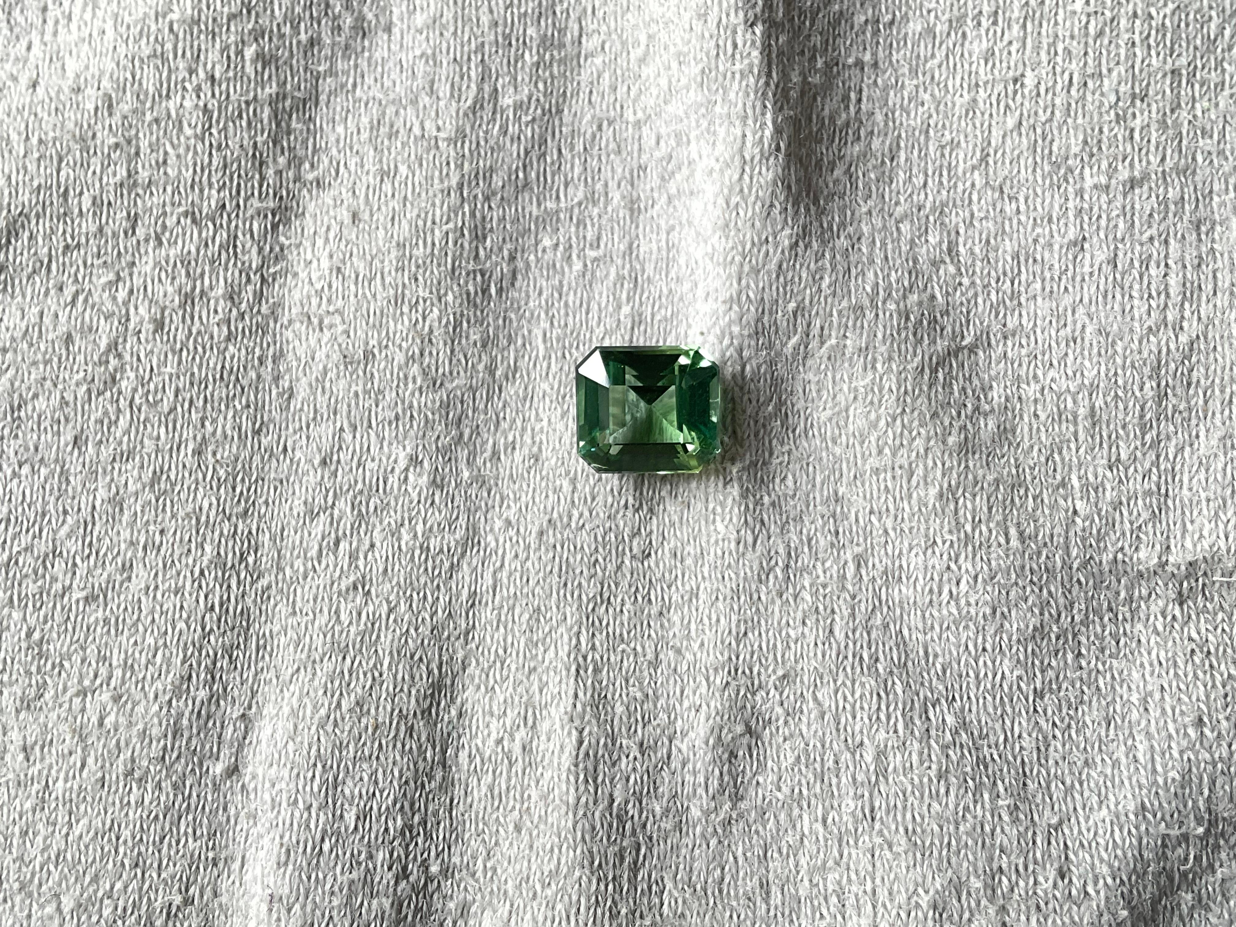 1.70 Carats Green Tourmaline Faceted Oval Cut stone Top Quality Natural Gemstone (Tourmaline verte taillée en ovale) Unisexe en vente