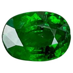 1.70 carats Green Tsavorite Garnet Stone Oval Cut Kenyan Gemstone