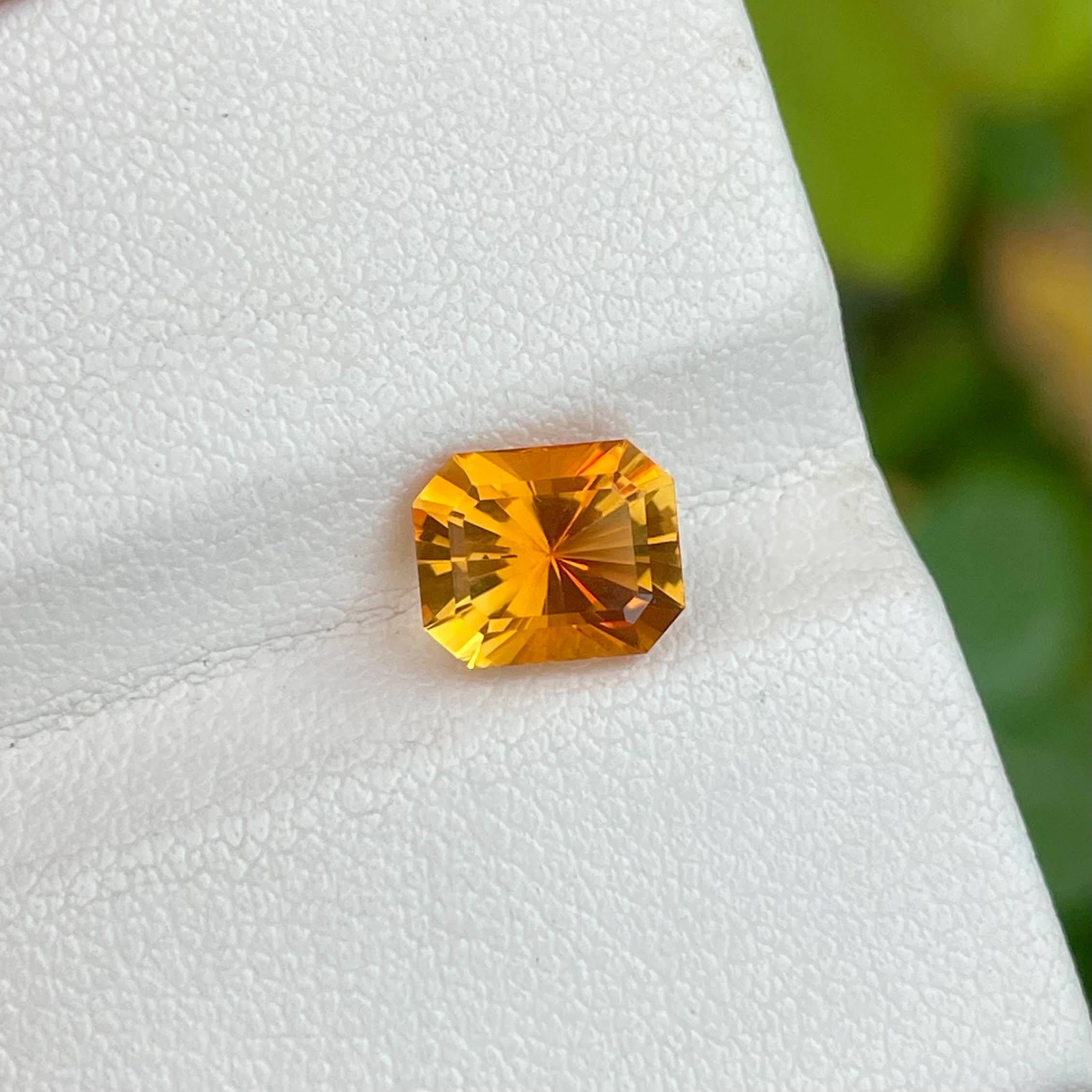 Weight 1.70 carats 
Dimensions 7.9x6.5x5.3 mm
Treatment none 
Origin Portugal 
Clarity loupe clean 
Shape octagon 
Cut custom precision 



Crafted with meticulous precision, this 1.70 carats Madeira Citrine Stone embodies the epitome of elegance