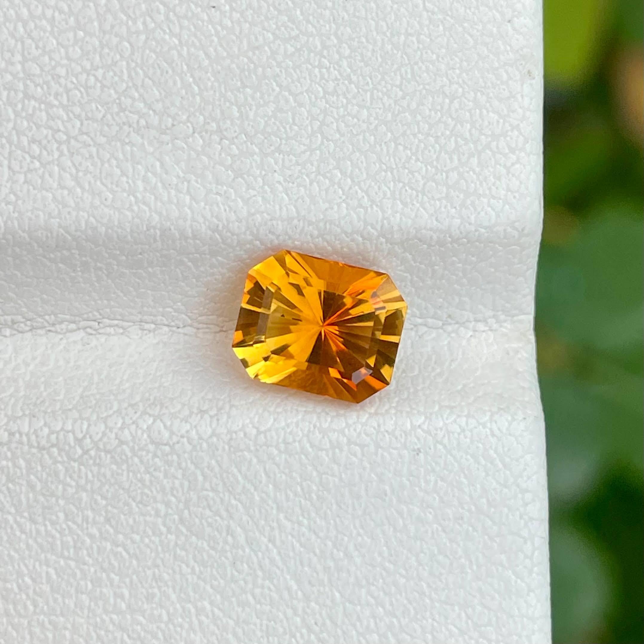 Modern 1.70 Carats Madeira Citrine Stone Custom Precision Cut Portuguese Gemstone For Sale