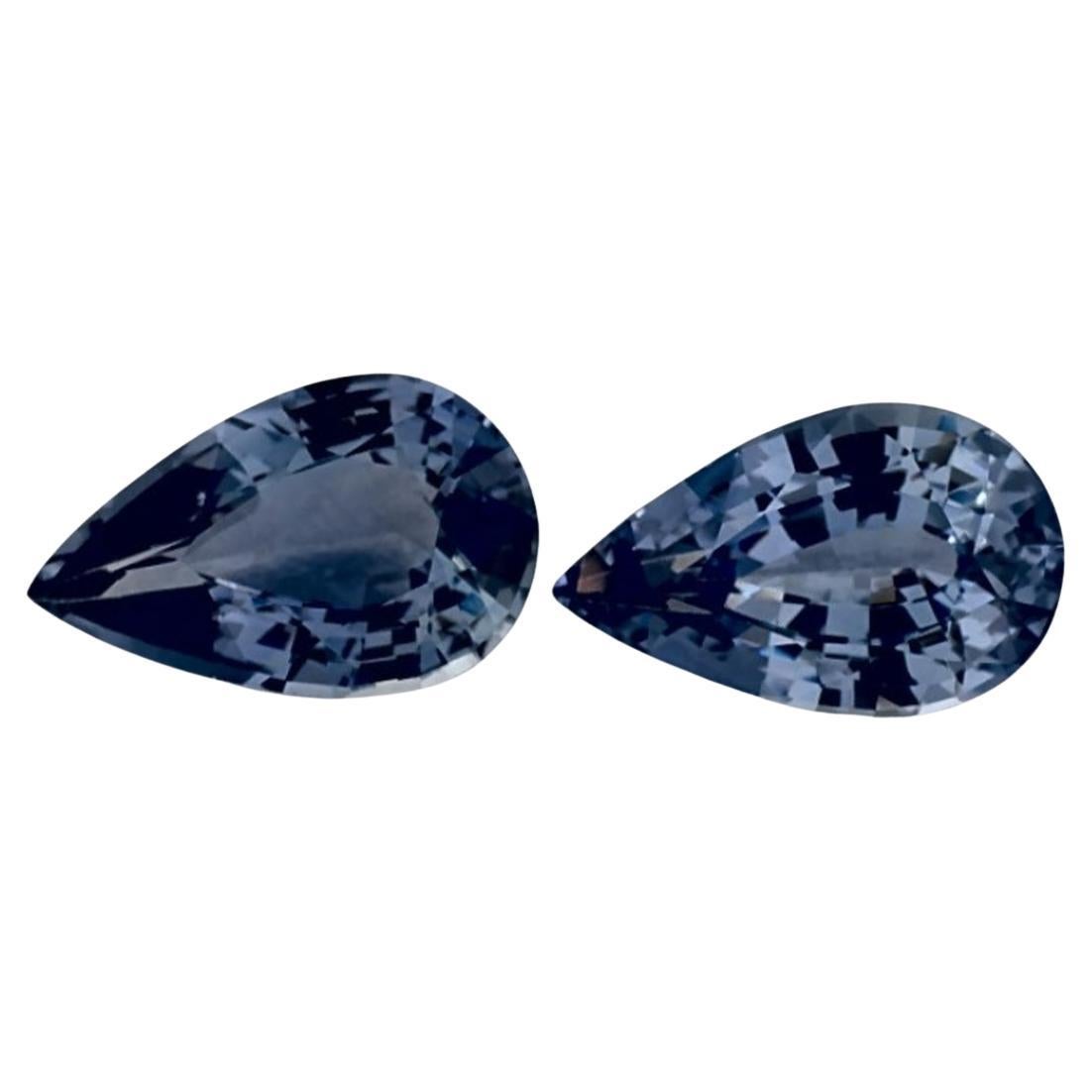 1.70 Ct Blue Sapphire Pear Loose Gemstone For Sale