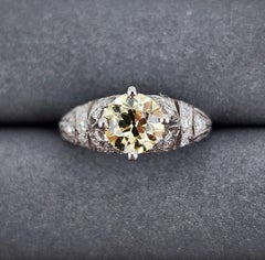 1.70 ct GIA Certified Natural Fancy Yellow Diamond Ring