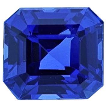 1.70-Carat, Natural and Certified Unheated Octagonal Step-Cut Blue Sapphire