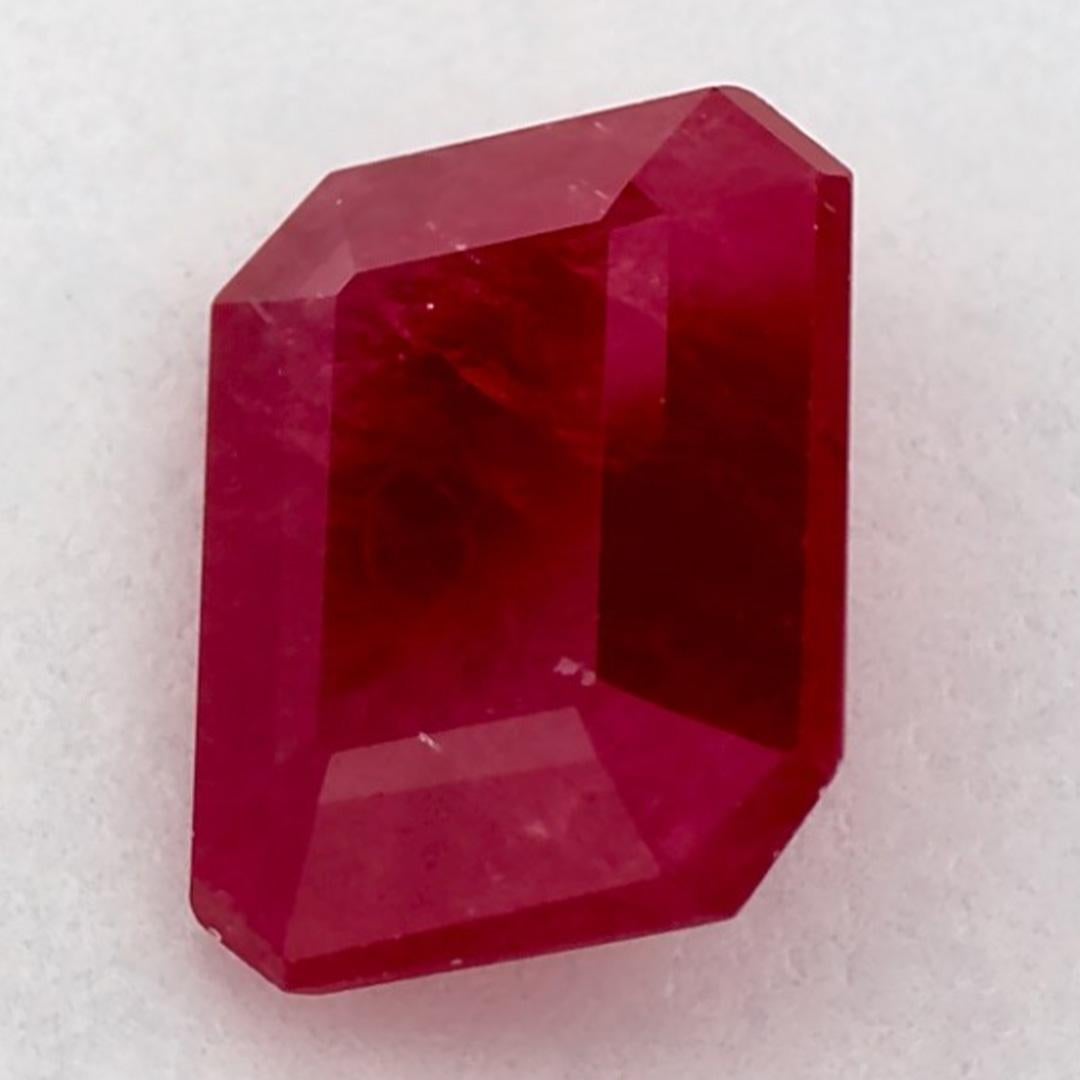 1.70 Ct Ruby Octagon Cut Loose Gemstone In New Condition For Sale In Fort Lee, NJ