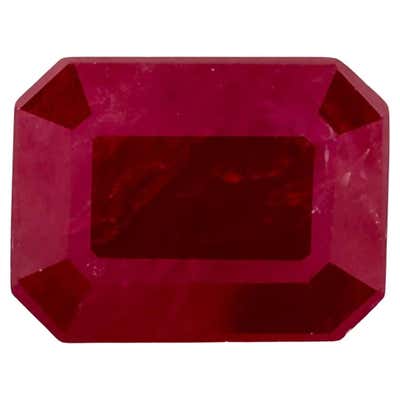 Polygon Cut Ruby Certified 7.51 Carats Ruby Octagon Square Faceted Cut Stone No Heat ...