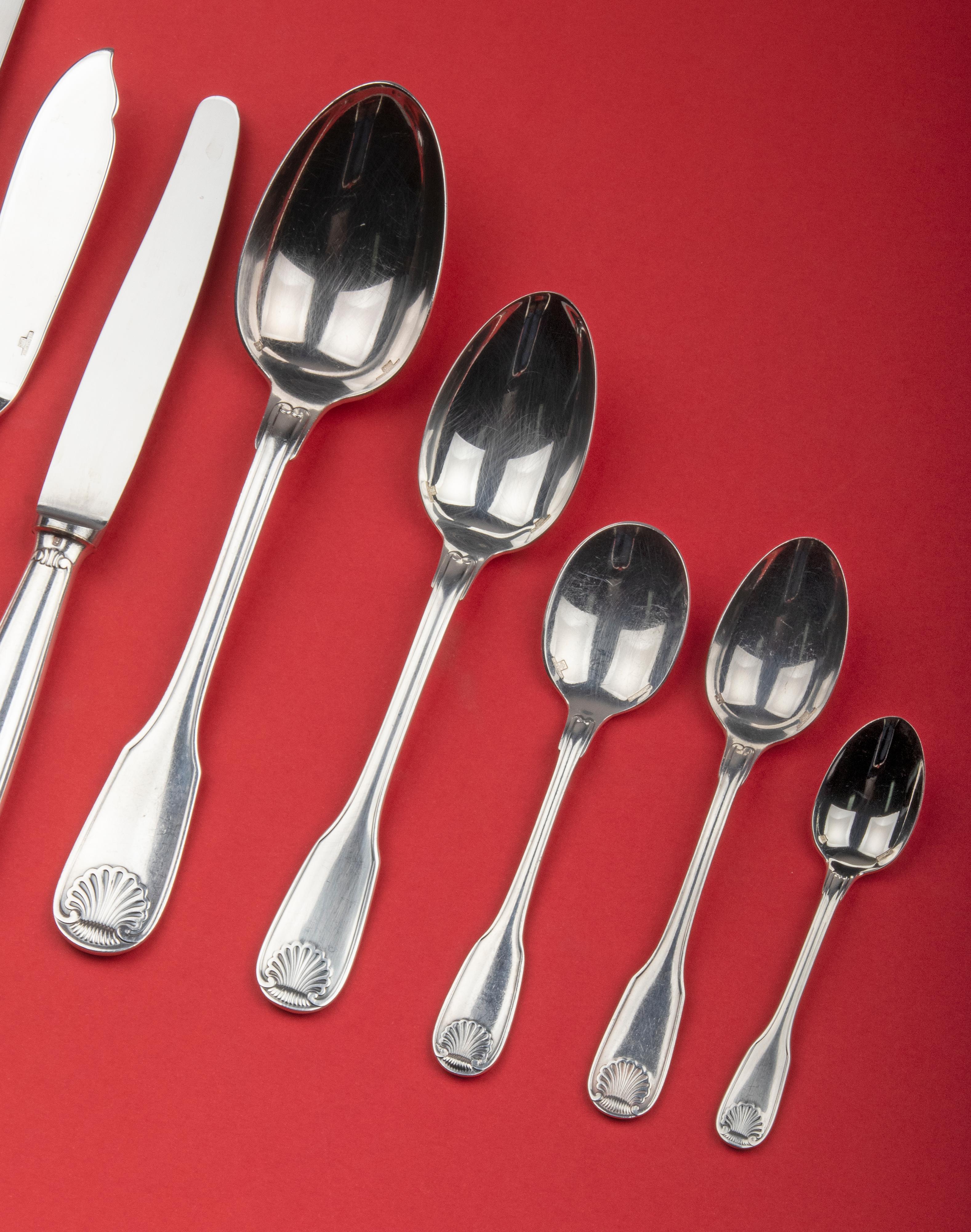 170-Piece Canteen with Silver-Plated Flatware by Christofle, Vendome Coquille 3