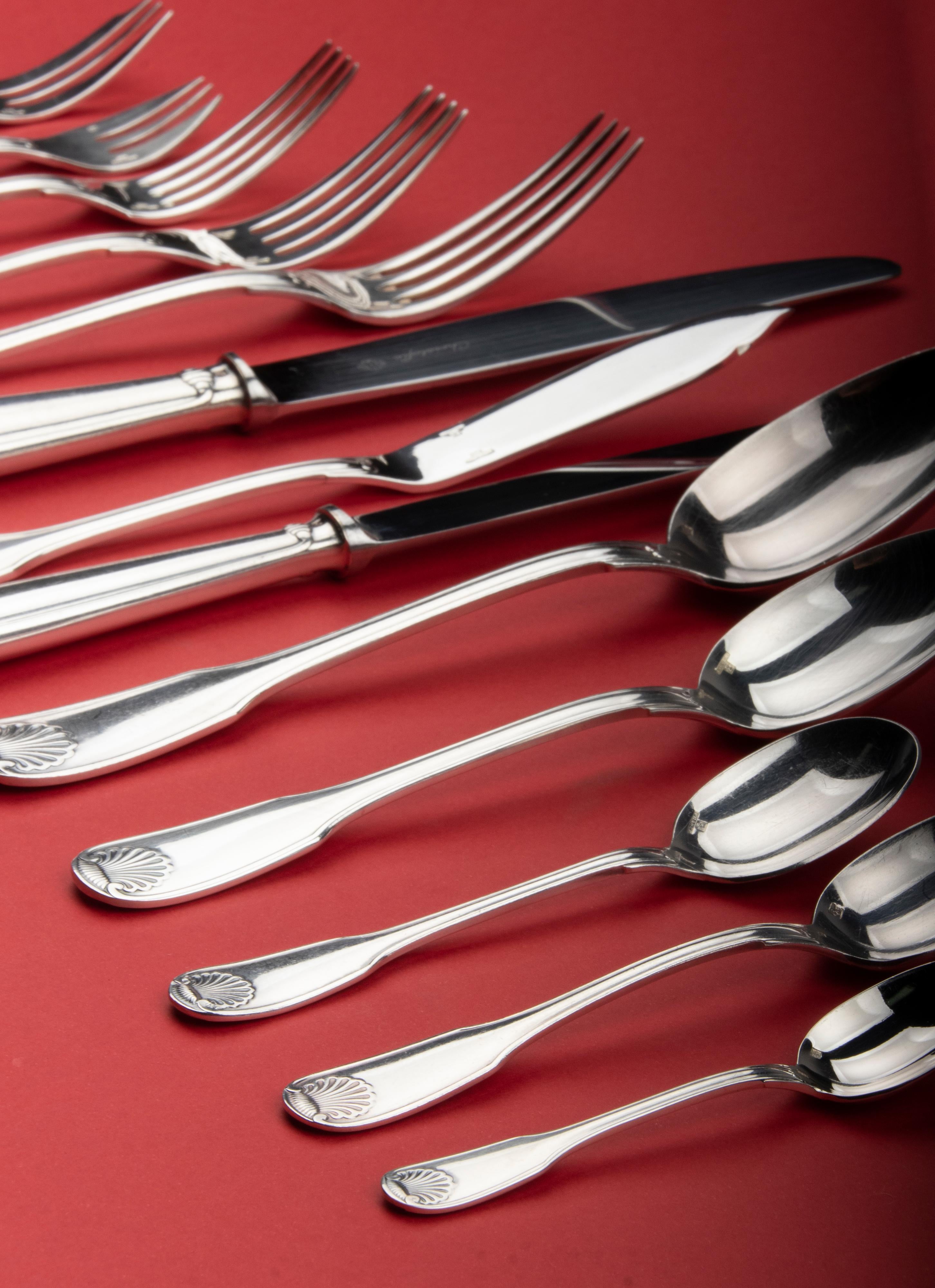 170-Piece Canteen with Silver-Plated Flatware by Christofle, Vendome Coquille 4