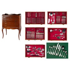 Retro 170-Piece Set Silver Plated Tableware in Chest of Drawers - Christofle - Vendome