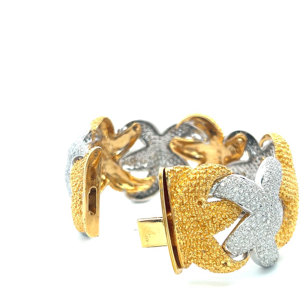 17,00 Carati Diamante rotondo brillante G VS Bracciale in oro bicolore 18 carati in vendita 5