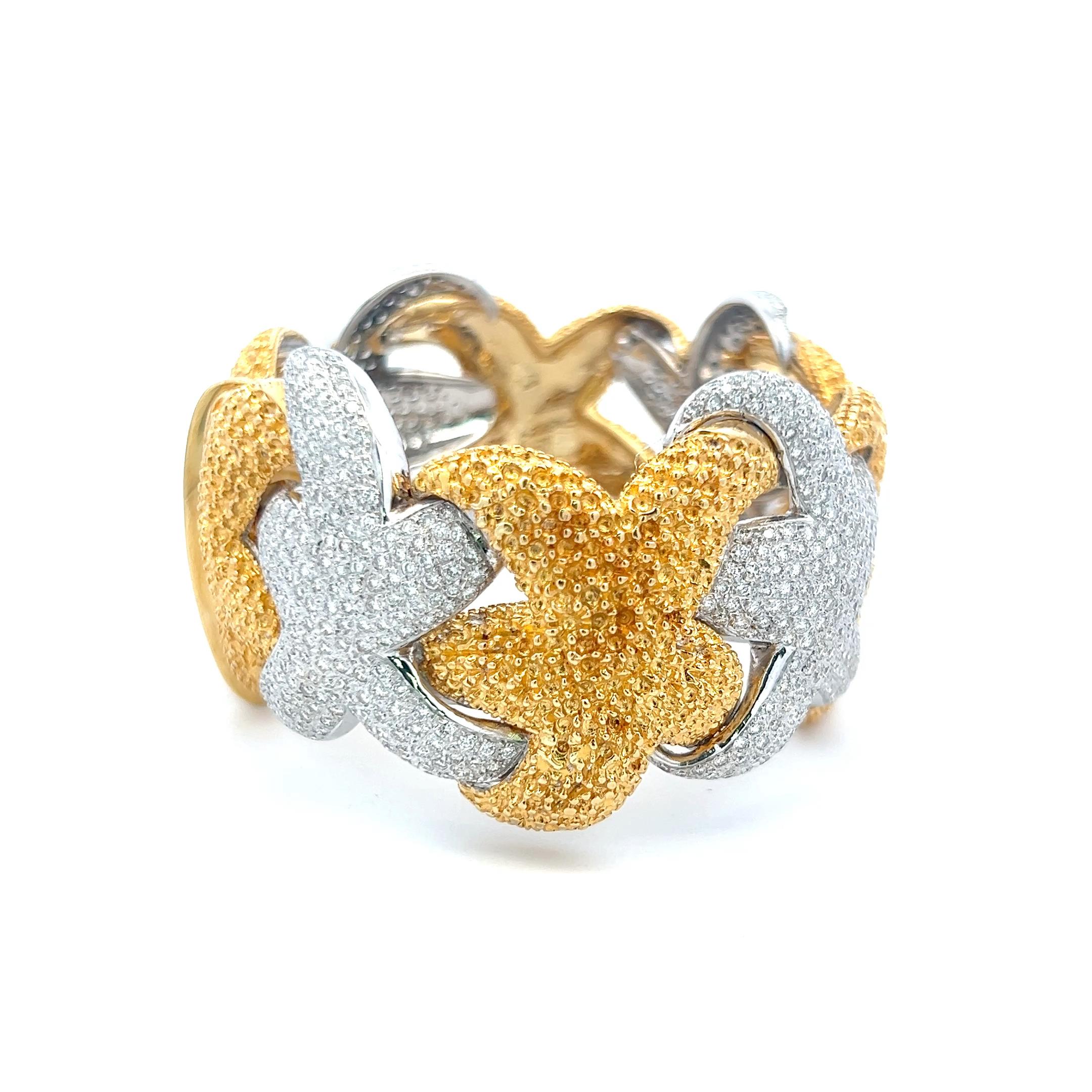 Donna 17,00 Carati Diamante rotondo brillante G VS Bracciale in oro bicolore 18 carati in vendita