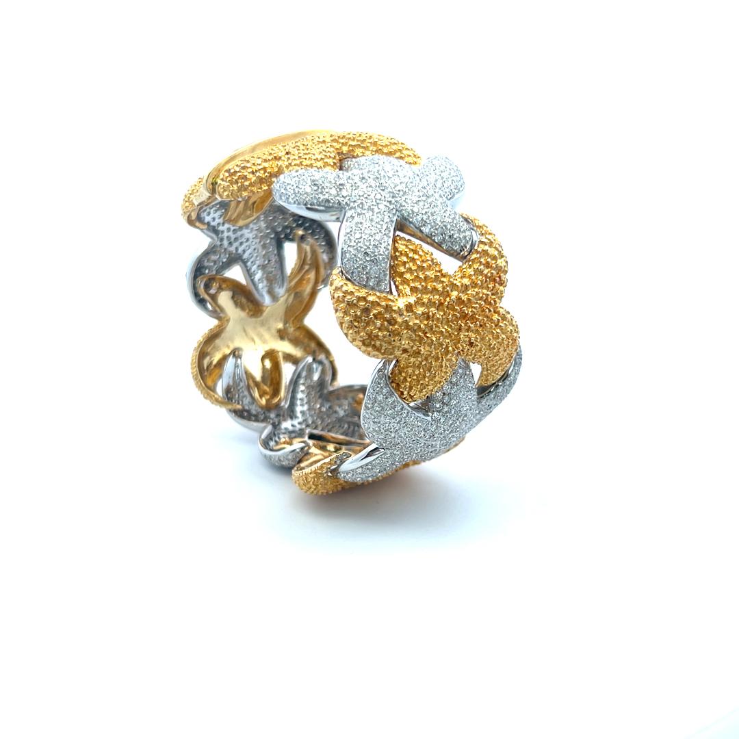 17,00 Carati Diamante rotondo brillante G VS Bracciale in oro bicolore 18 carati in vendita 2