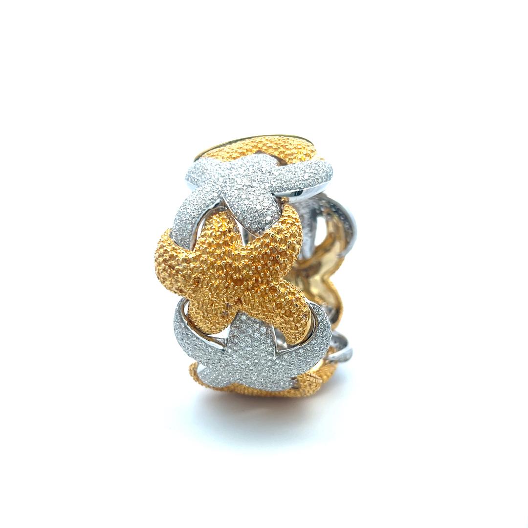 17,00 Carati Diamante rotondo brillante G VS Bracciale in oro bicolore 18 carati in vendita 3