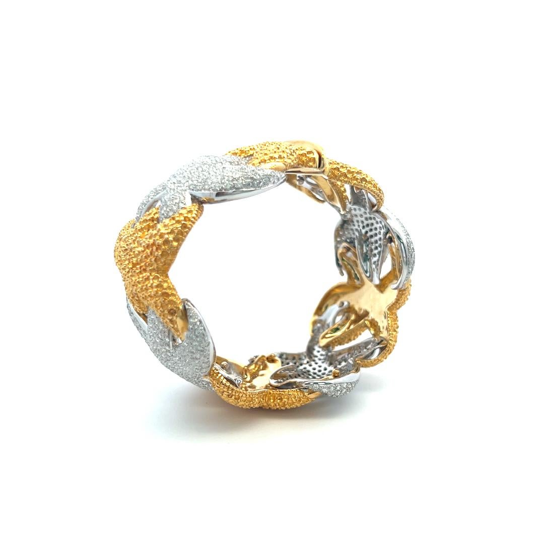 17,00 Carati Diamante rotondo brillante G VS Bracciale in oro bicolore 18 carati in vendita 4