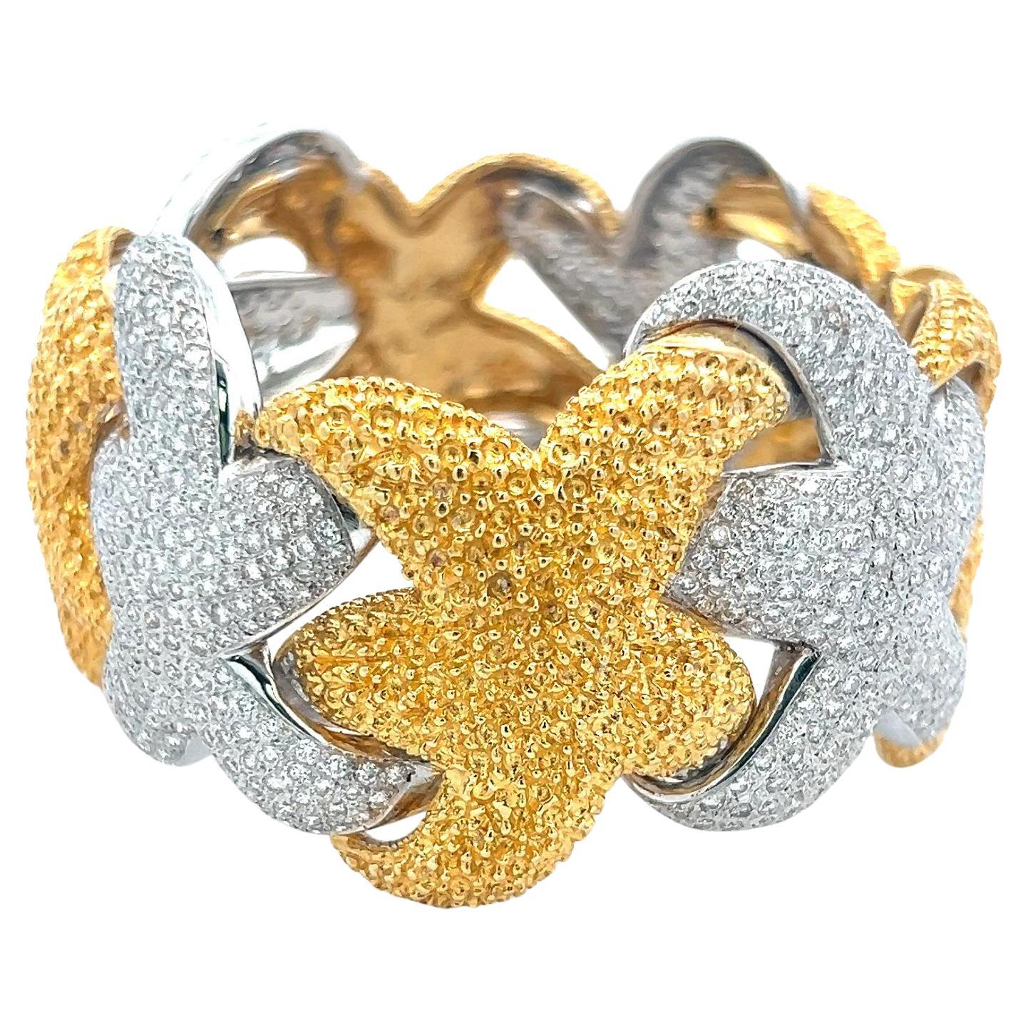 17,00 Carati Diamante rotondo brillante G VS Bracciale in oro bicolore 18 carati