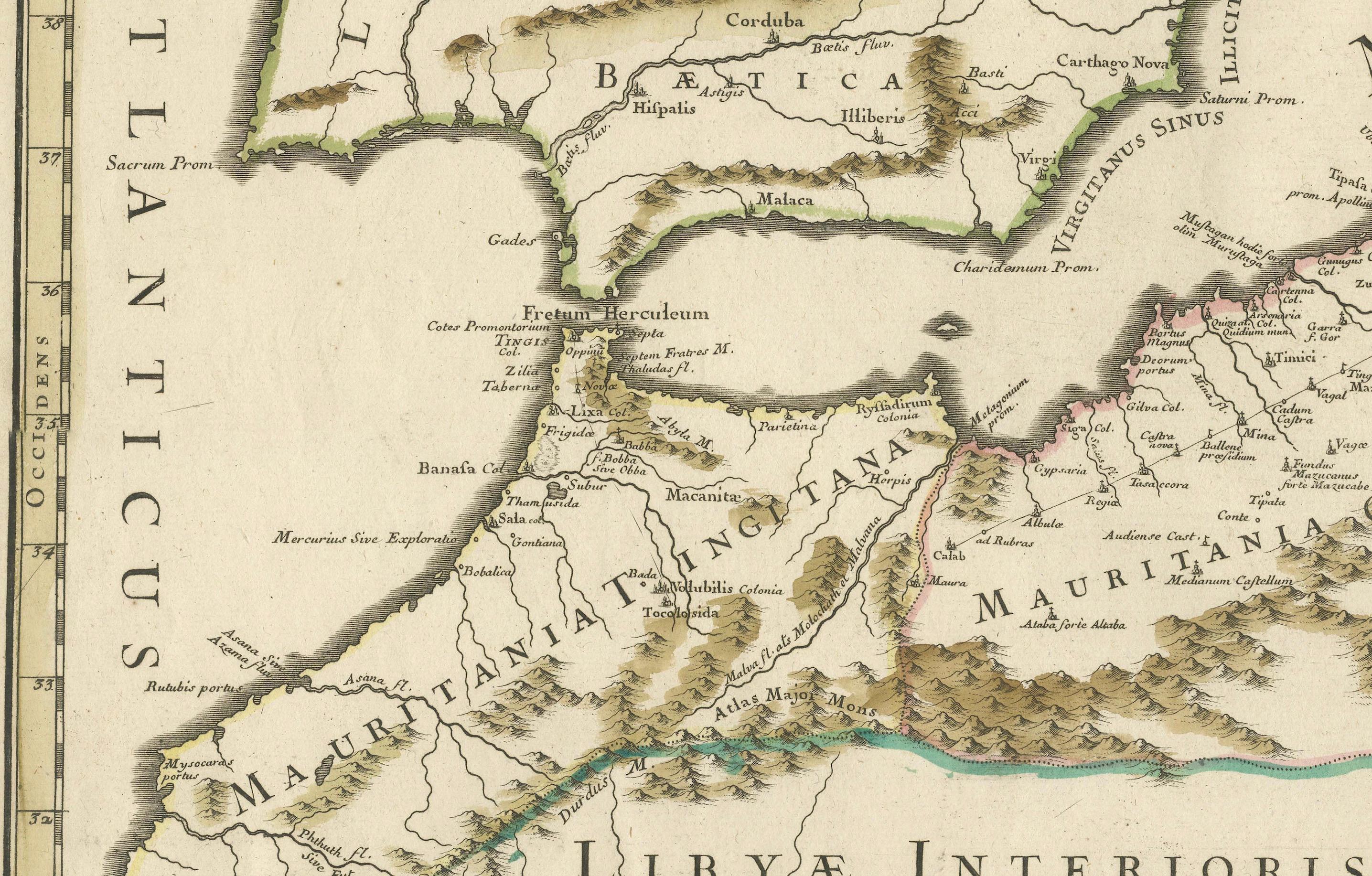 Engraved 1700 Guillaume Delisle Map: Western Mediterranean & Moorish North Africa For Sale