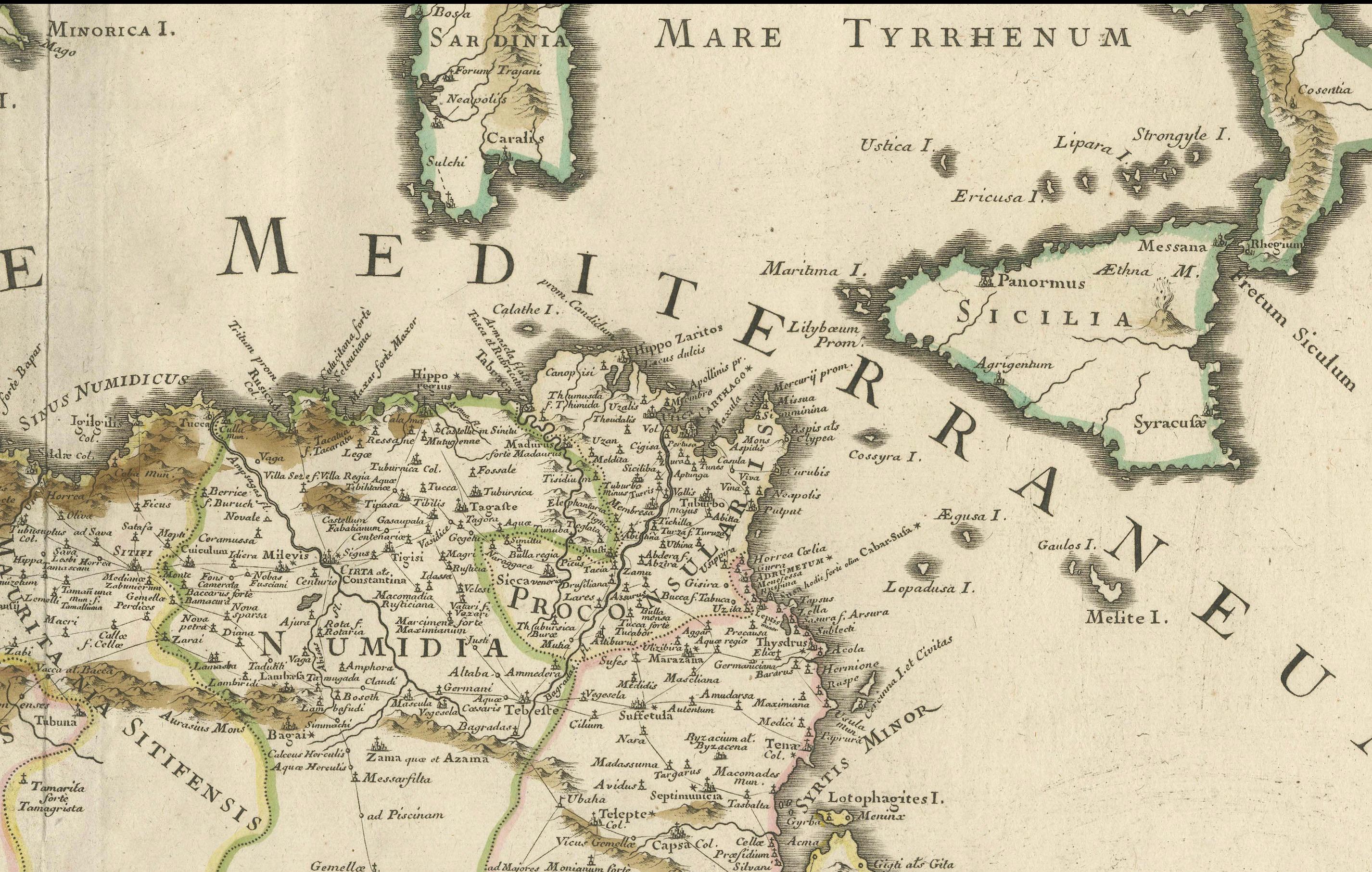 1700 Guillaume Delisle Map: Western Mediterranean & Moorish North Africa In Good Condition For Sale In Langweer, NL