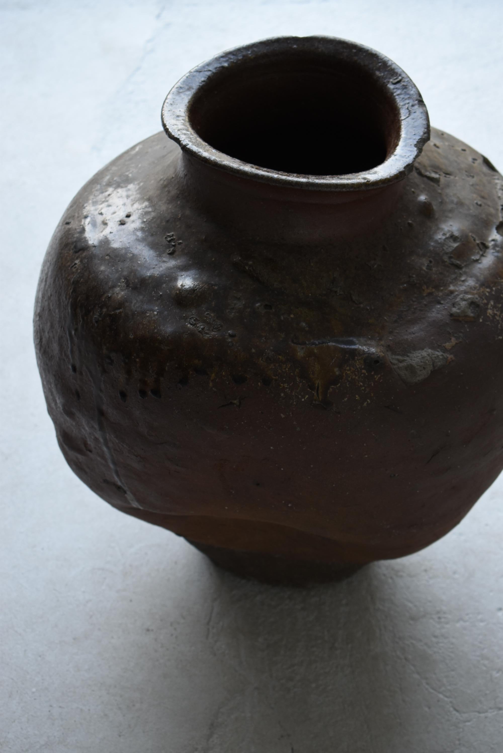 1700s-1850s Japanese Antique Tsubo Tokoname / Wabisabi-Art Ceramic Jar Vase 6
