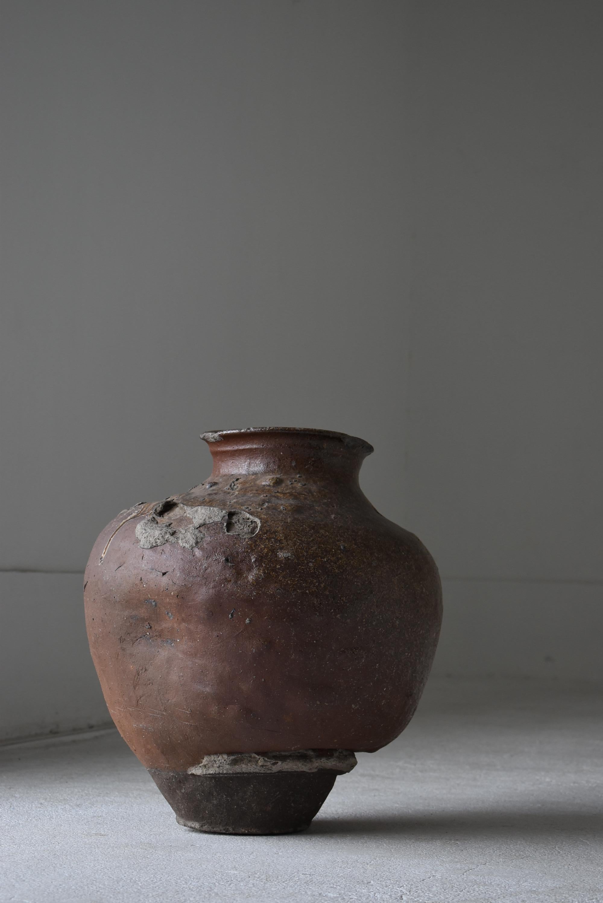 1700s-1850s Japanese Antique Tsubo Tokoname / Wabisabi-Art Ceramic Jar Vase 3