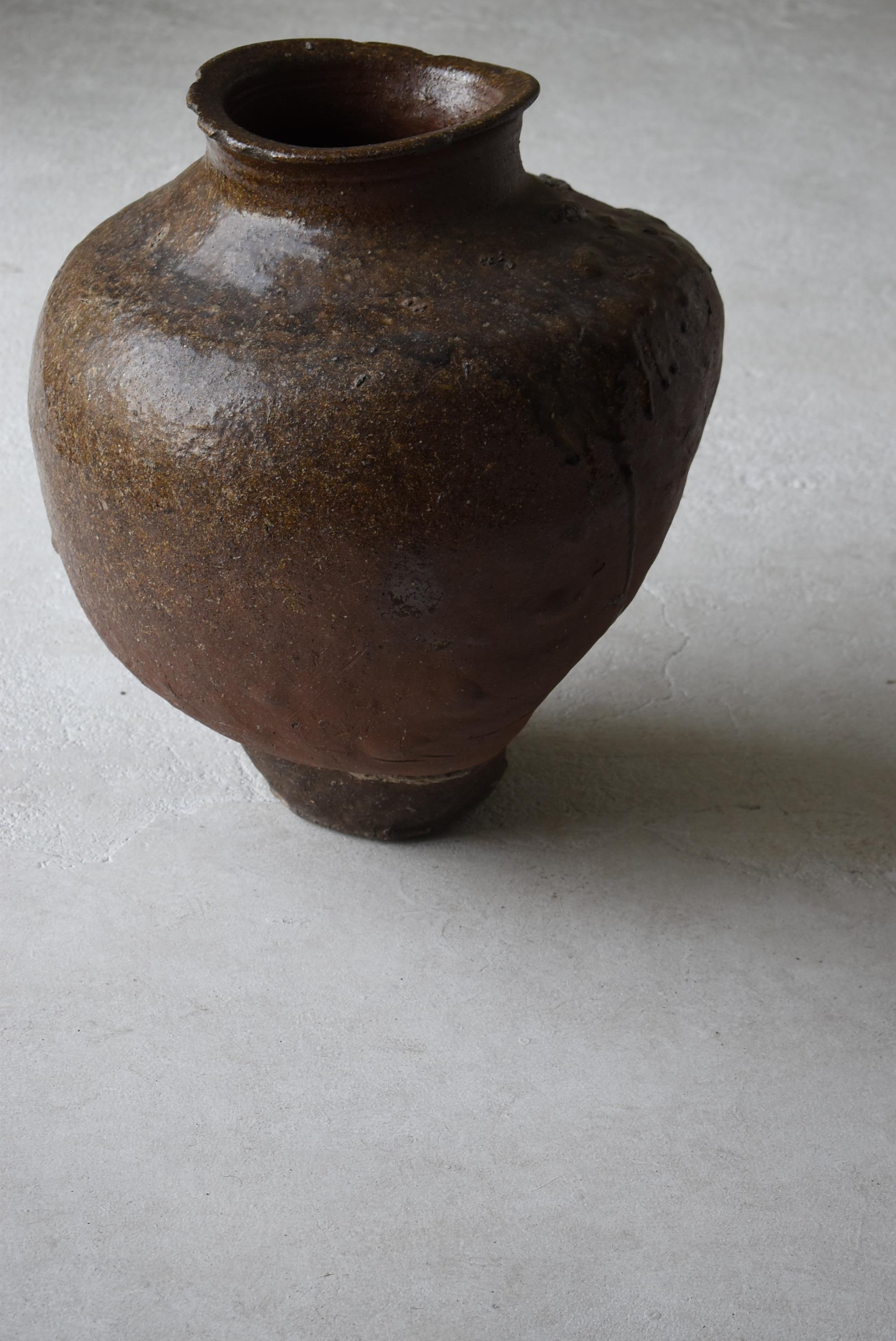 1700s-1850s Japanese Antique Tsubo Tokoname / Wabisabi-Art Ceramic Jar Vase 4